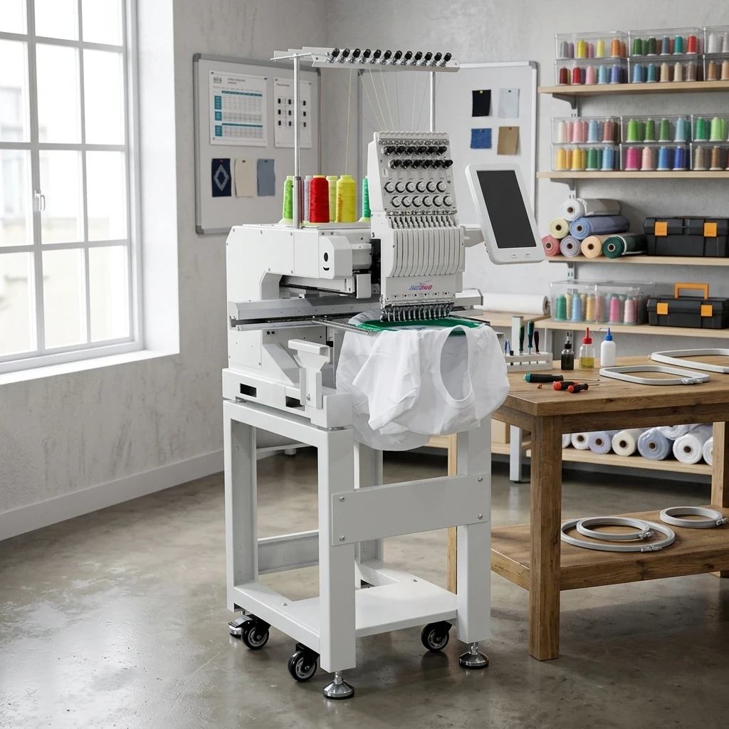 2026 Revhon Single Head Embroidery Machine 3d Cap T-shirt Flat Computer Embroidery Machine