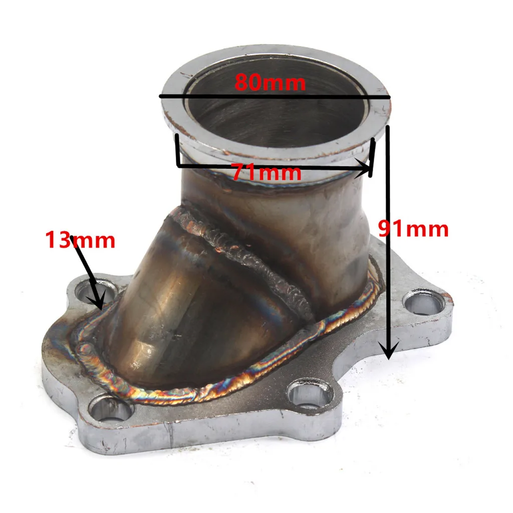 V Band Conversion Adaptor TD04 Flange 5 Bolt Turbo Exhaust Adaptor 2.5 Inch Outlet Stainless Steel for Saab 9-2X Aero view 3