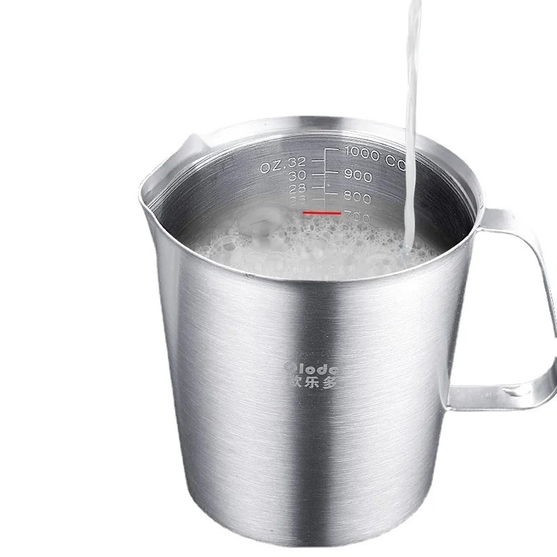 Measuring Cup with Scale Thickened 304 Stainless Steel Large Capacity Measuring Cup Household Measuring Cup Graduated Glass