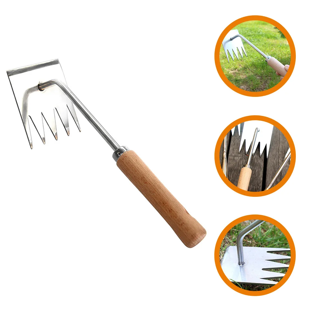 

Sturdy Stainless Steel Manual Weeder Ergonomic Weeding Fork Root Lifter Durable Hand Gardening Tool For Weed Removal Outdoor