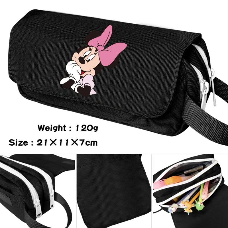 Disney Minnie Mouse astuccio borsa portapenne di grande capacità forniture cancelleria Kawaii School Pencil Bag per regalo per bambini