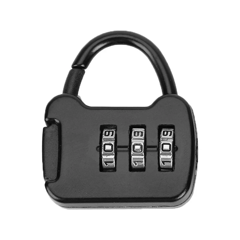 Portable Combination Lock 3 Dial Digit Password Lock Dormitory Cabinet Lock Backpack Zipper Lock Luggage Padlock