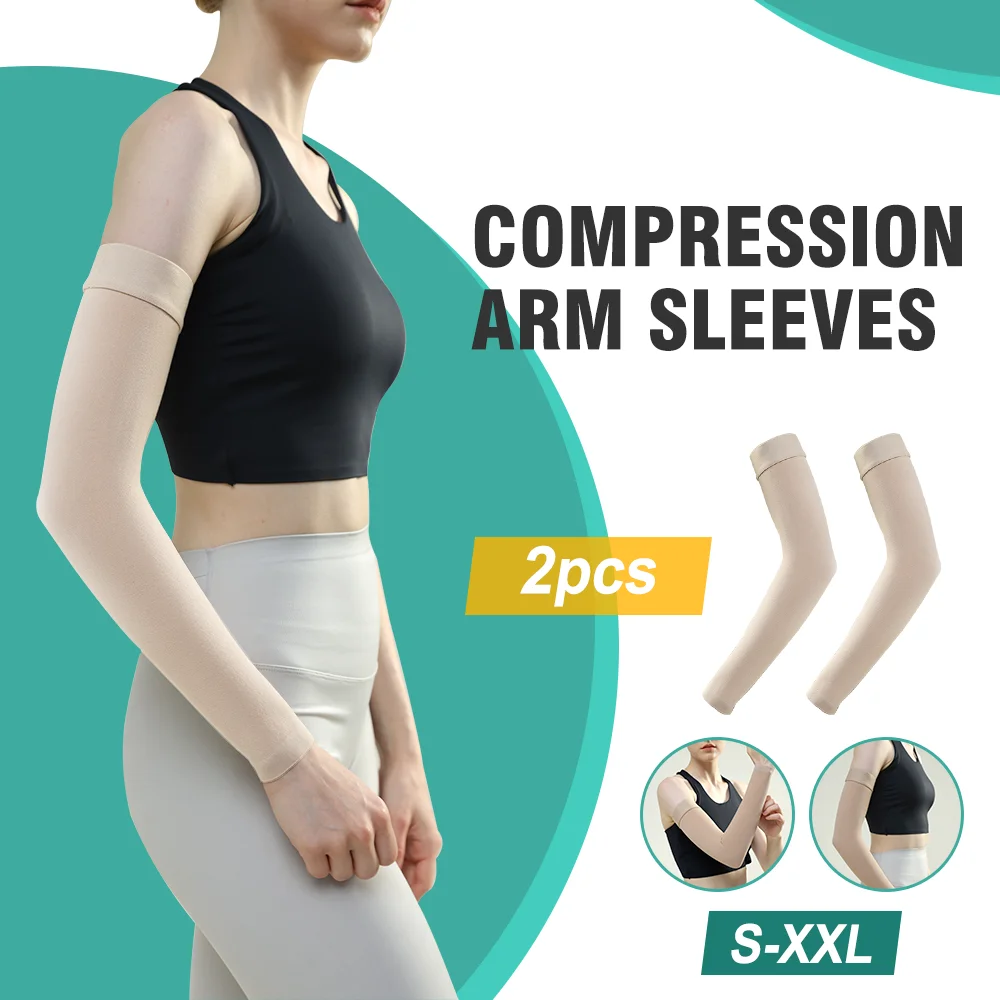 2-manchons-de-compression-medicale-elastiques-unisexes-pour-stimuler-la-circulation-sanguine-soutenir-le-traitement-du-lymphœdeme-et-reduire-le-gonflement-du-bras-et-du-coude