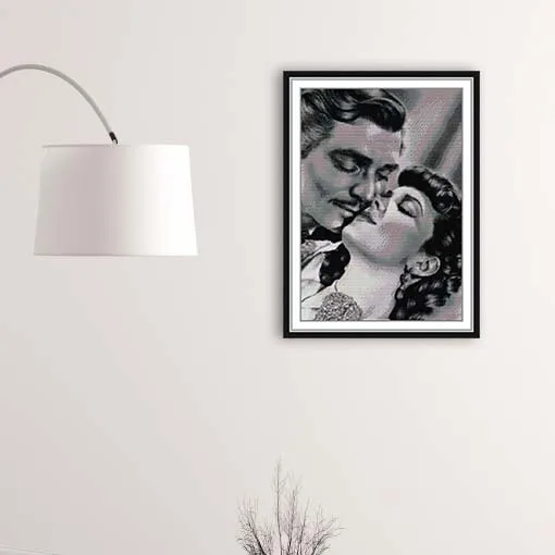 

Soulgift New Pre-Printed Cross Stitch Kit, Stamped 9CT/11CT/14CT/16CT DMC Threads, Embroidery Kit - Lovers 7