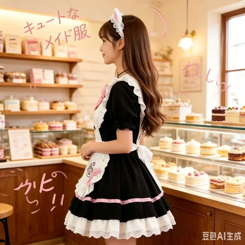

Elegant Fashion Maid Cosplay Outfit, Sweet Lolita Dress, Retro Party Costume For Themed Gathering Stage Show Daily Leisure Wear