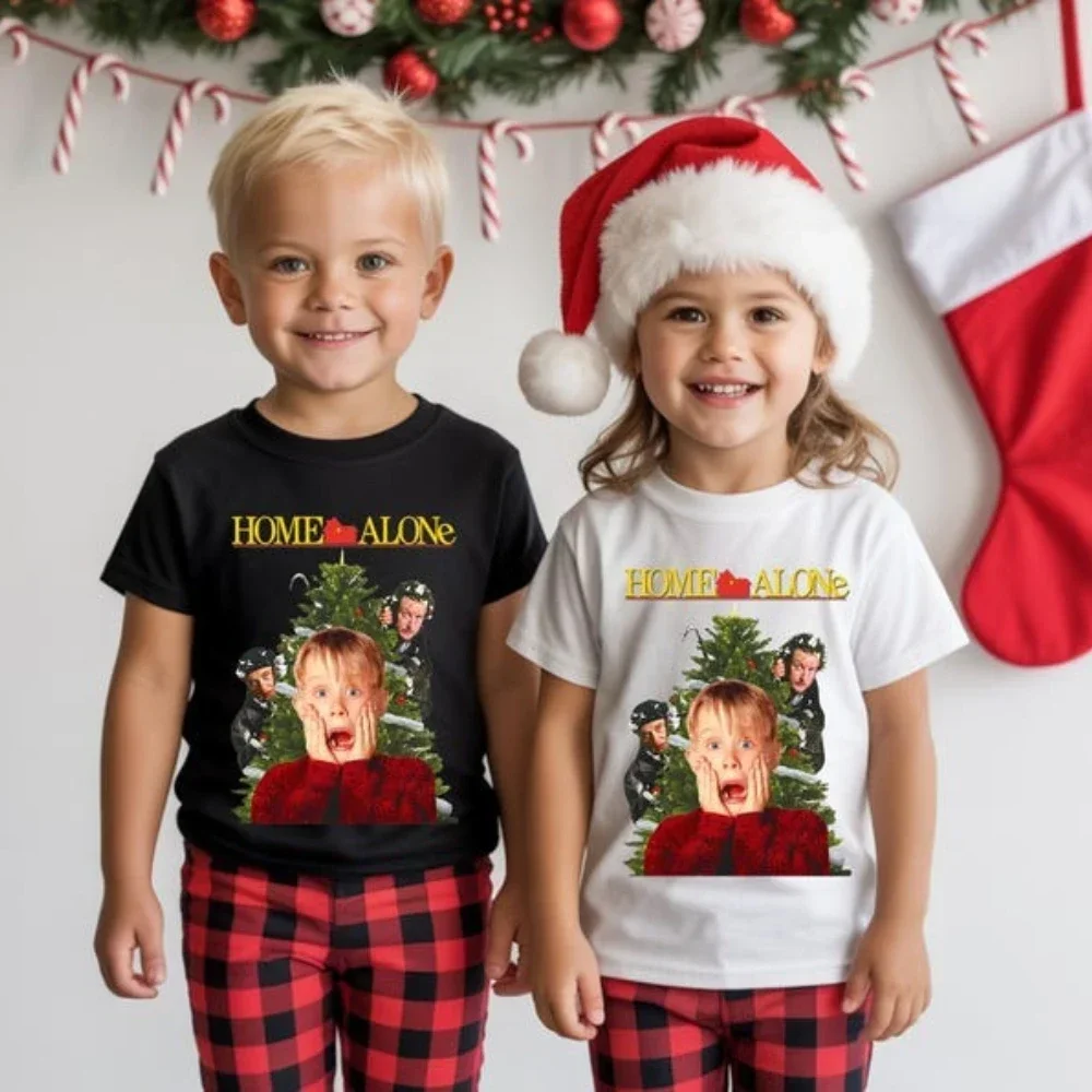 Christmas Funny Kids Tshirt Kevin Home Alone T-shirt Xmas Vintage Sweatshirt Classic Movie Tee Boys and Girls Holiday Tops