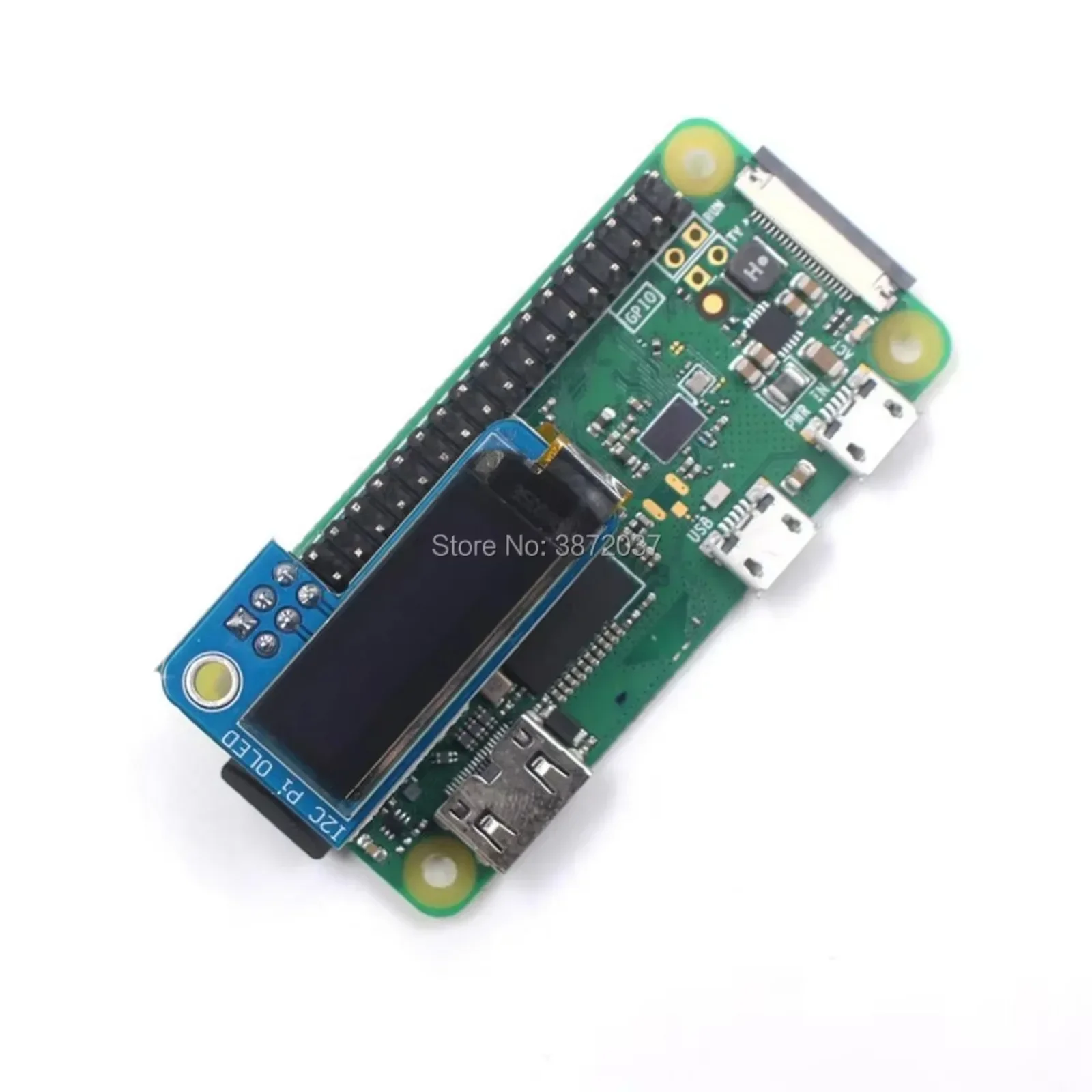 4 ชิ้น/ล็อต PiOLED 0.91 นิ้ว OLED สำหรับ PRI Raspberry Pi 1,2, 3,B+, และ Pi Zero I2C 128x32 1 สีฟ้า