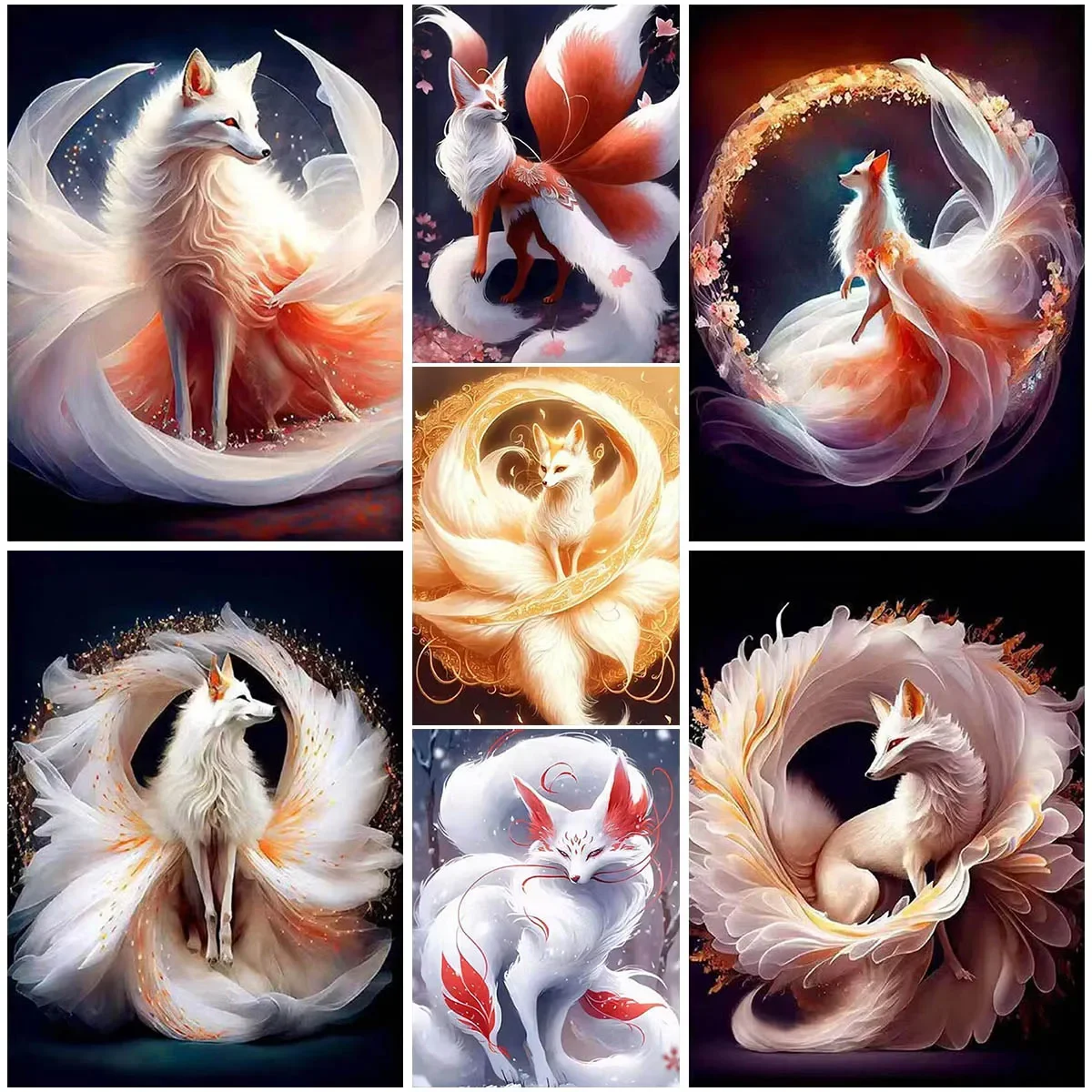 

Девятихвостая лиса, личность, сделай сам, полная дрель, алмазная декоративная живопись