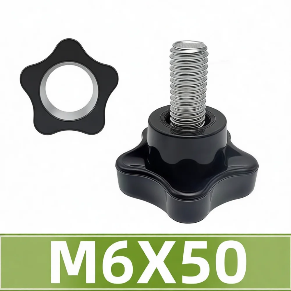Hand Knob Screw Star Shaped Handle Bolt Threaded Fastener Industrial Machine Plastic Grip Manual Tightening Hardware Tool