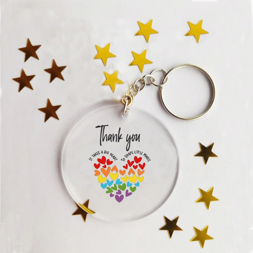 It Takes A Big Heart To Shape Little Minds Teacher\'s Day Keychain Thank You Teacher Key Chain Memorial Gift for Teacher