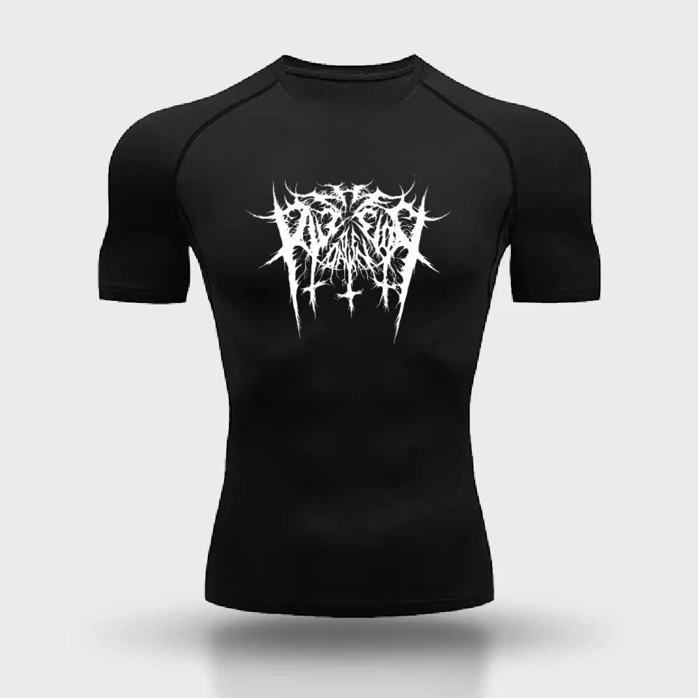 

Men's Compression Printed Short Sleeve T-shirt, Athletic Workout & Running Top, Stretch, Breathable & Quick-Dry RL815