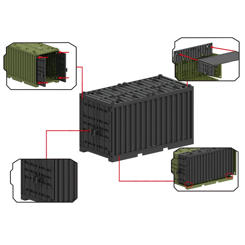 MOC-Mini bloques de construcción multifunción, contenedor educativo, modelos ensamblados, Compatible con ladrillos pequeños, juguetes para niños, regalos