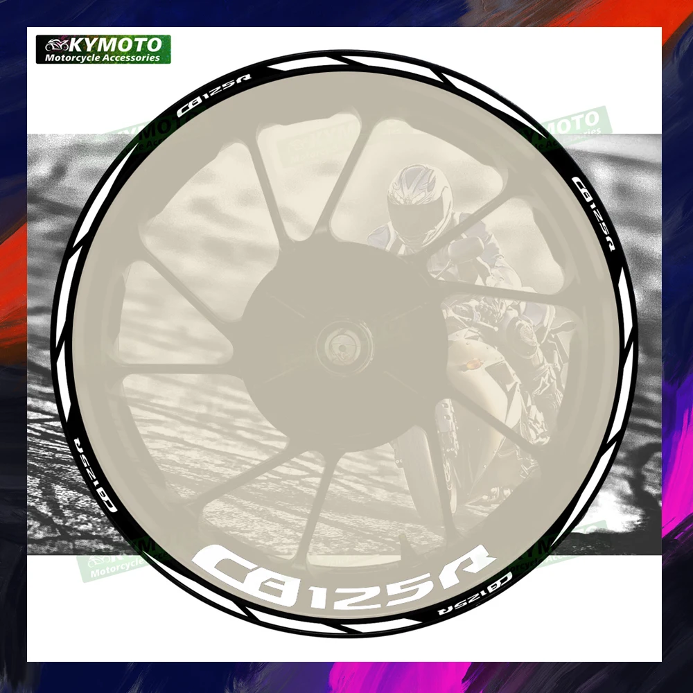 

Для Honda CB125R CB 125R светоотражающие мотоциклетные передние и задние 17-дюймовые наклейки на колеса, полосы на колеса, аксессуары для обтекателей, наклейки