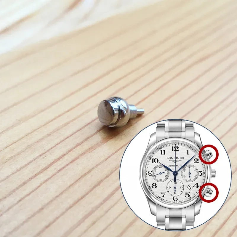 Steel Button Pusher for Longines Master Collection EVIDENZA L2.759.4 Automatic Watch