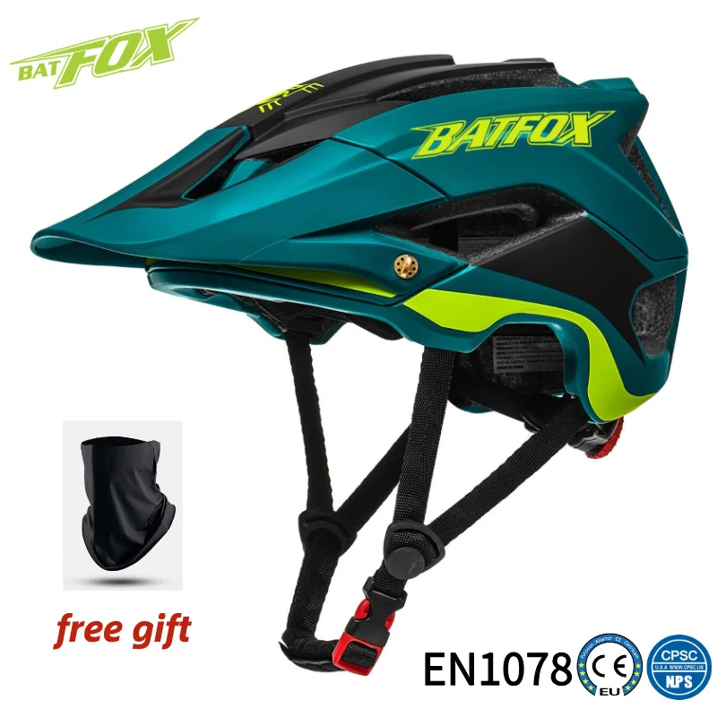 BATFOX Bike Helmet High Quality Comfort Lining Adjustable MTB Bicycle Helmets Mountain Road Safety Hat Men Women Cycling Helmets