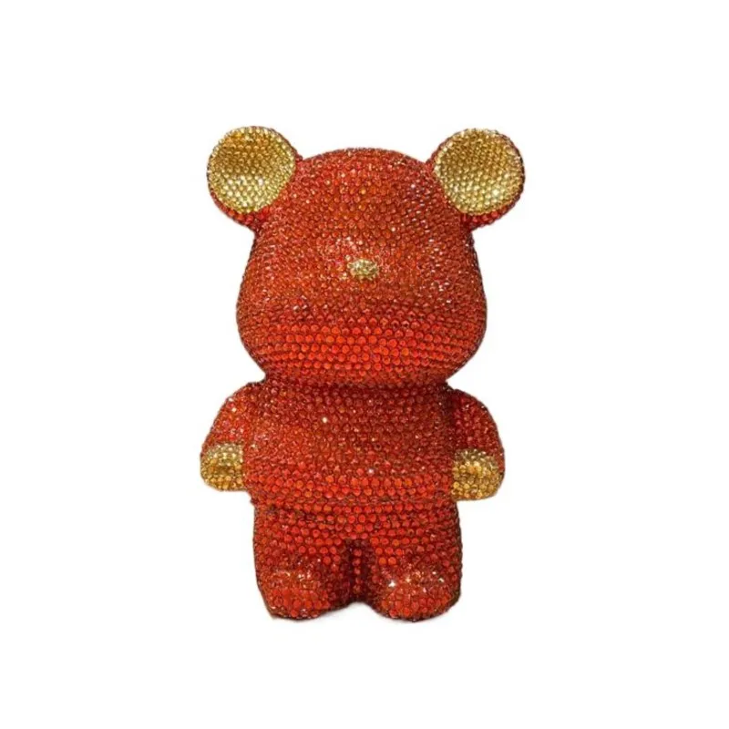 DIY Diamond Bear Coin Deposit Jar Rhinestone Animal Statue Handmade Mosaic Cross Stitch Piggy Bank Living Room Decorative Gift