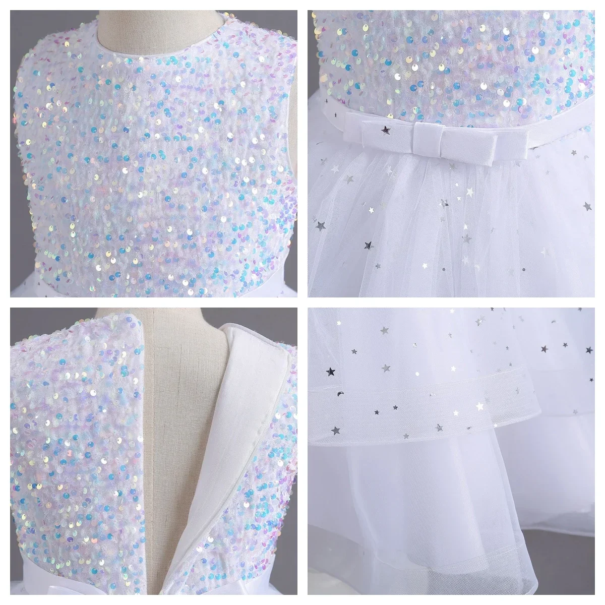 Robe de soirée longue à paillettes pour enfants, robes de mariée pour enfants, robe de Rhde luxe pour jeunes filles, vêtements CAN ac, 4, 5, 7, 9, 10, 12 à 14 ans