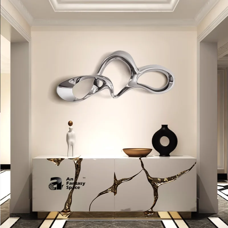 Modern Stainless Steel Wall Decoration, Metal Pendant, Living Room, Sofa Background, Affordable Luxury