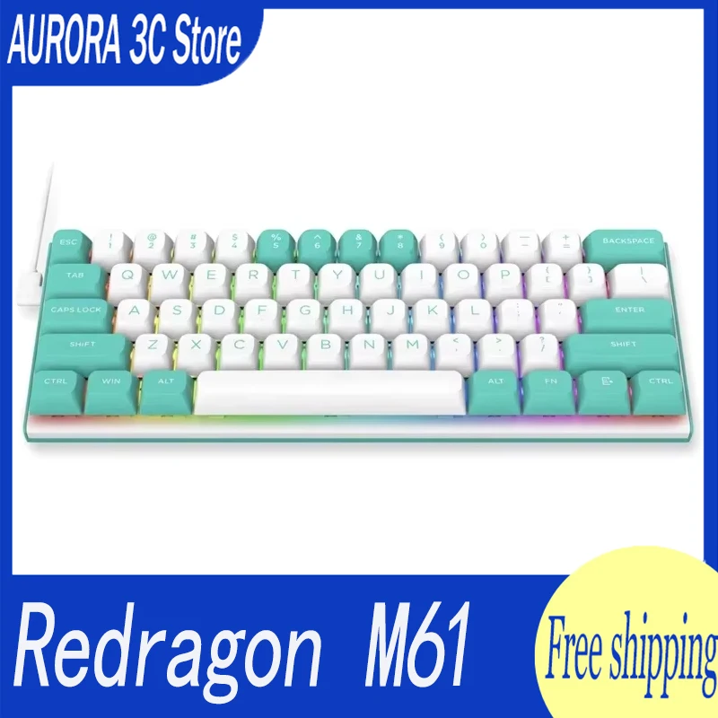 

Redragon M61 Magnetic Keyboard Wired Linear 8k Rt Hall Switches Mechanical Gaming Keyboard Computer Accessory For Pc Desktop