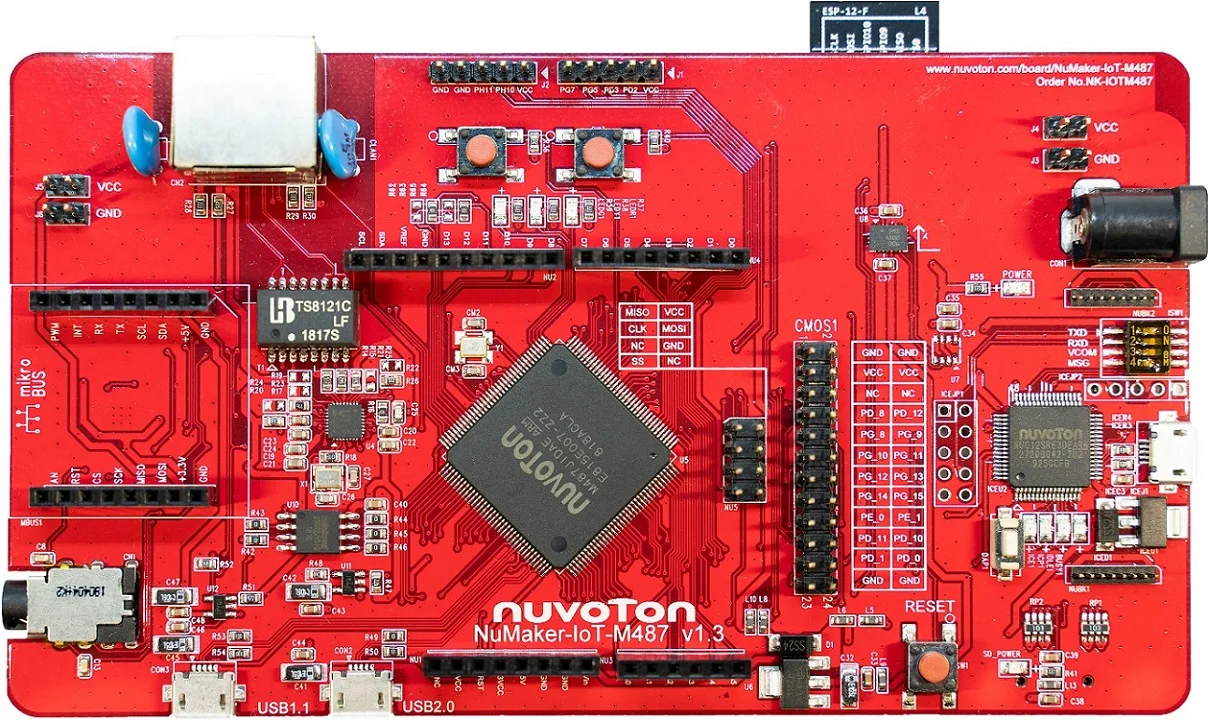 

NuMaker-IoT-M487 Development board (gateway;The endpoint.The network connection;Ethernet networks;Ali cloud)