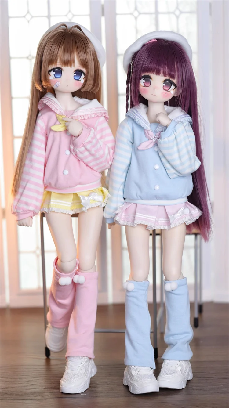 

New Arrival BJD Doll Clothes For 1/4 MSD MDD Doll Accessories Sweet Blue Pink Winter Outfit Doll Dress Up Gift Diy Clothes