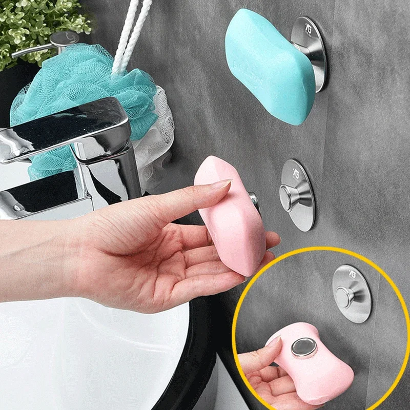 Bathroom Magnet Soap Holder Does Not Punch Soap Sucker Put Soap Holder Wall-mounted Magnetic Creative Draining Soap Box Shelf