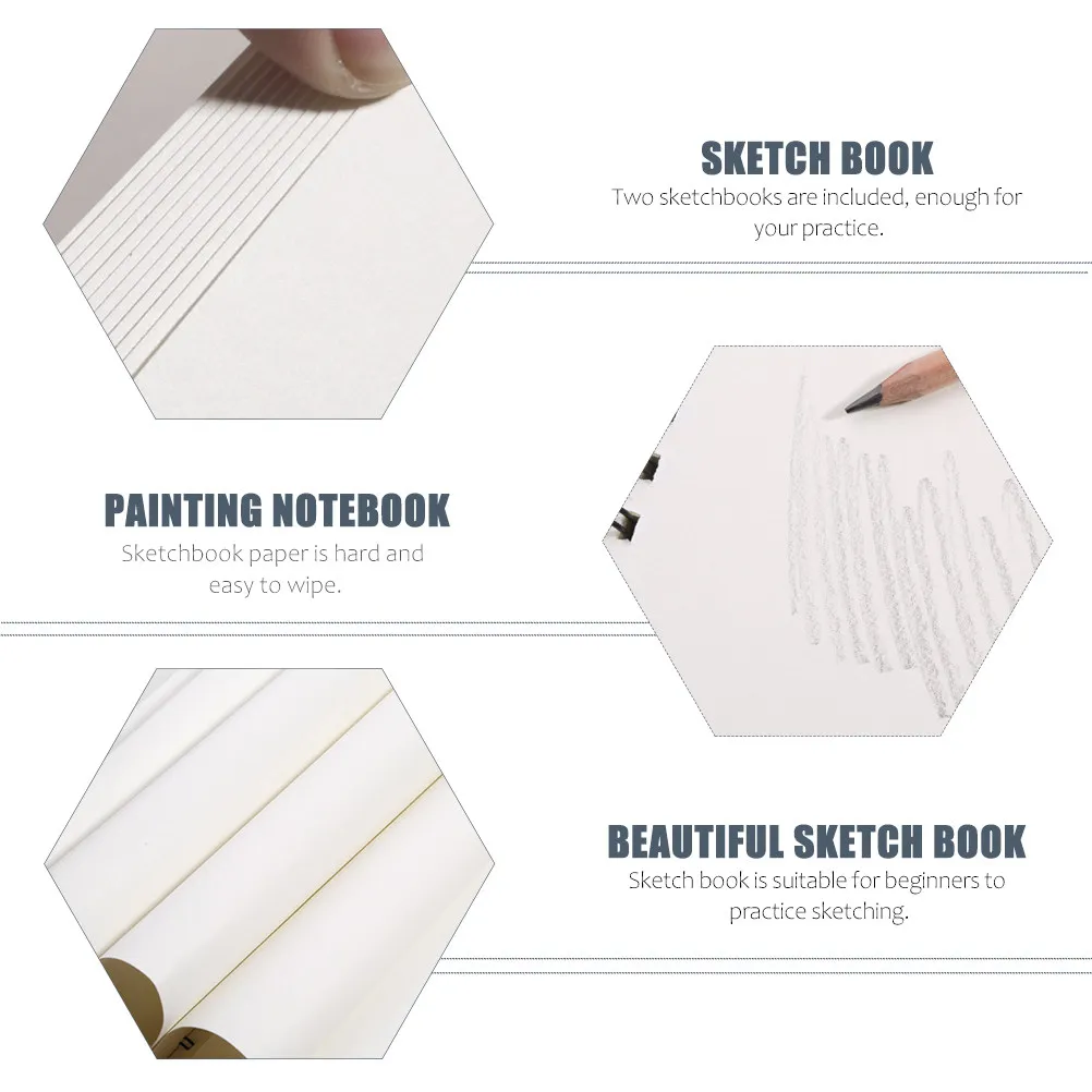 2Pcs Sketch Book Premium Drawing Paper Creative Art Sketchbook Portable Painting Notebook for Students and Artists Blank Drawing