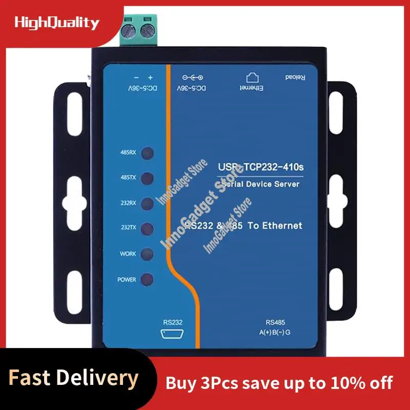 

Serial Server Industrial Grade RS485 Modbus RTU To Ethernet Dual Serial To Ethernet Network Port TCP232-410S-A19R