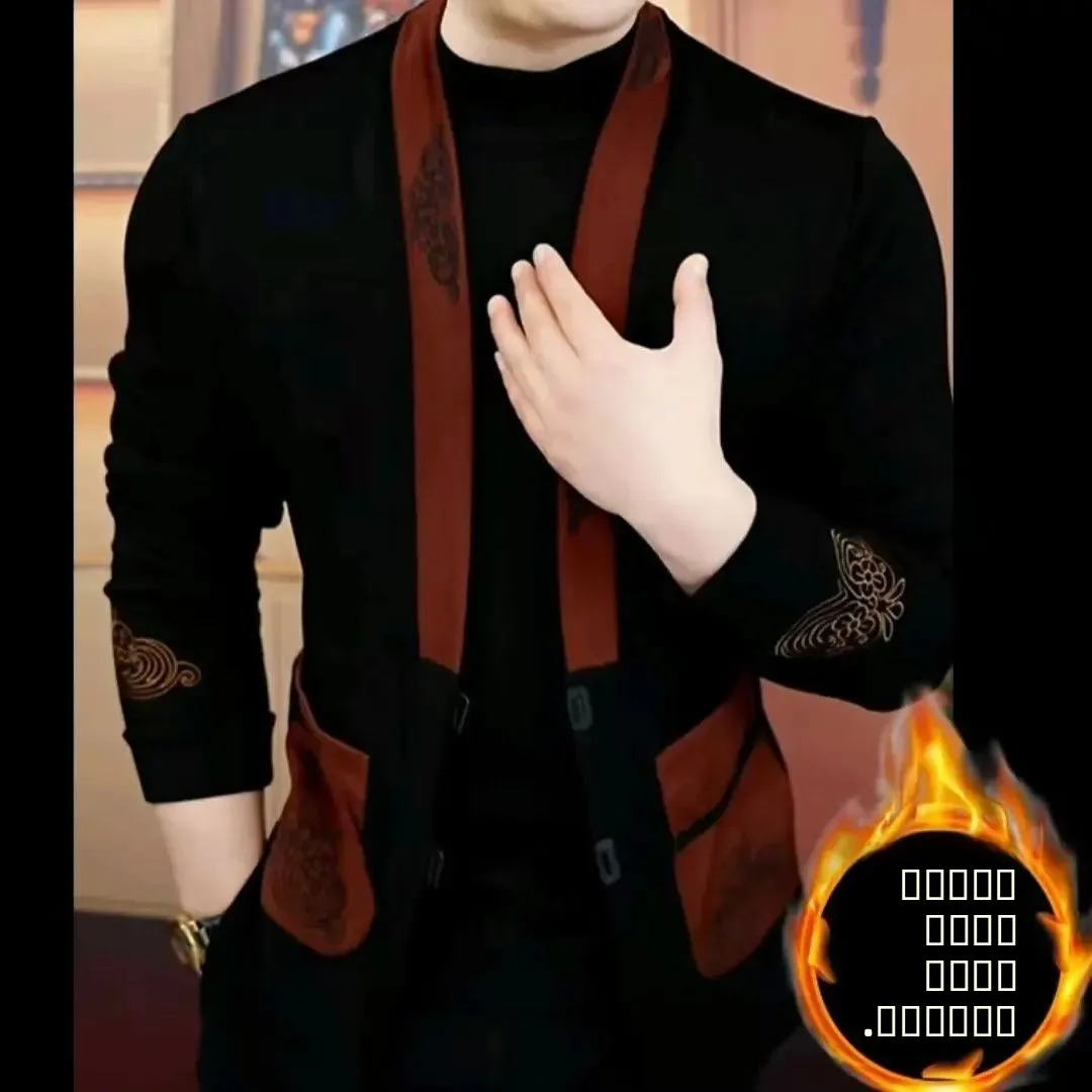 

Men's Winter Faion Embroidered Fce Lined Slim Fit Sweatirt Sli Versatile Lightweight Luxury ort Stand Cut Dai...