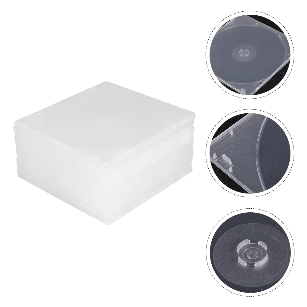 

25 Pcs CD Case Portable Storage Package Media Video Plastic Large Capacity Transparent