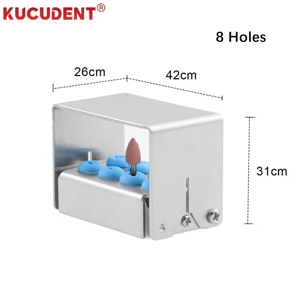 8/12/30 Holes Dental Burs Holder Sterilizer Case Drills Block for High/Low Speed Bur Organizer Box With Silicone Autoclavable