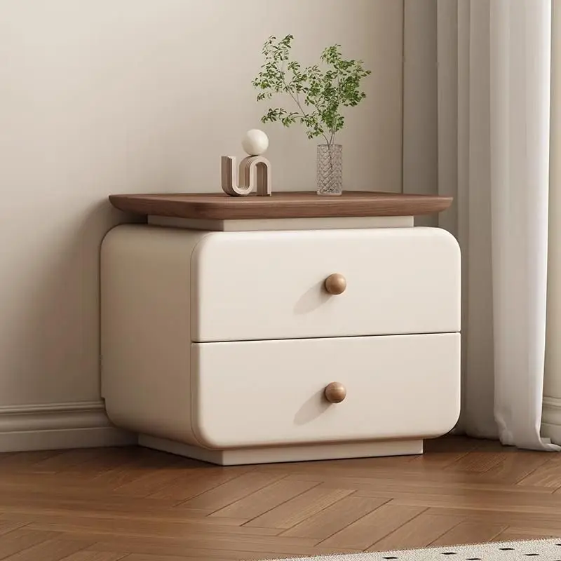 No Assembly PU Leather Nightstand Modern Bedside Cabinet Table for Bedroom Living Room Small Apartment Furniture