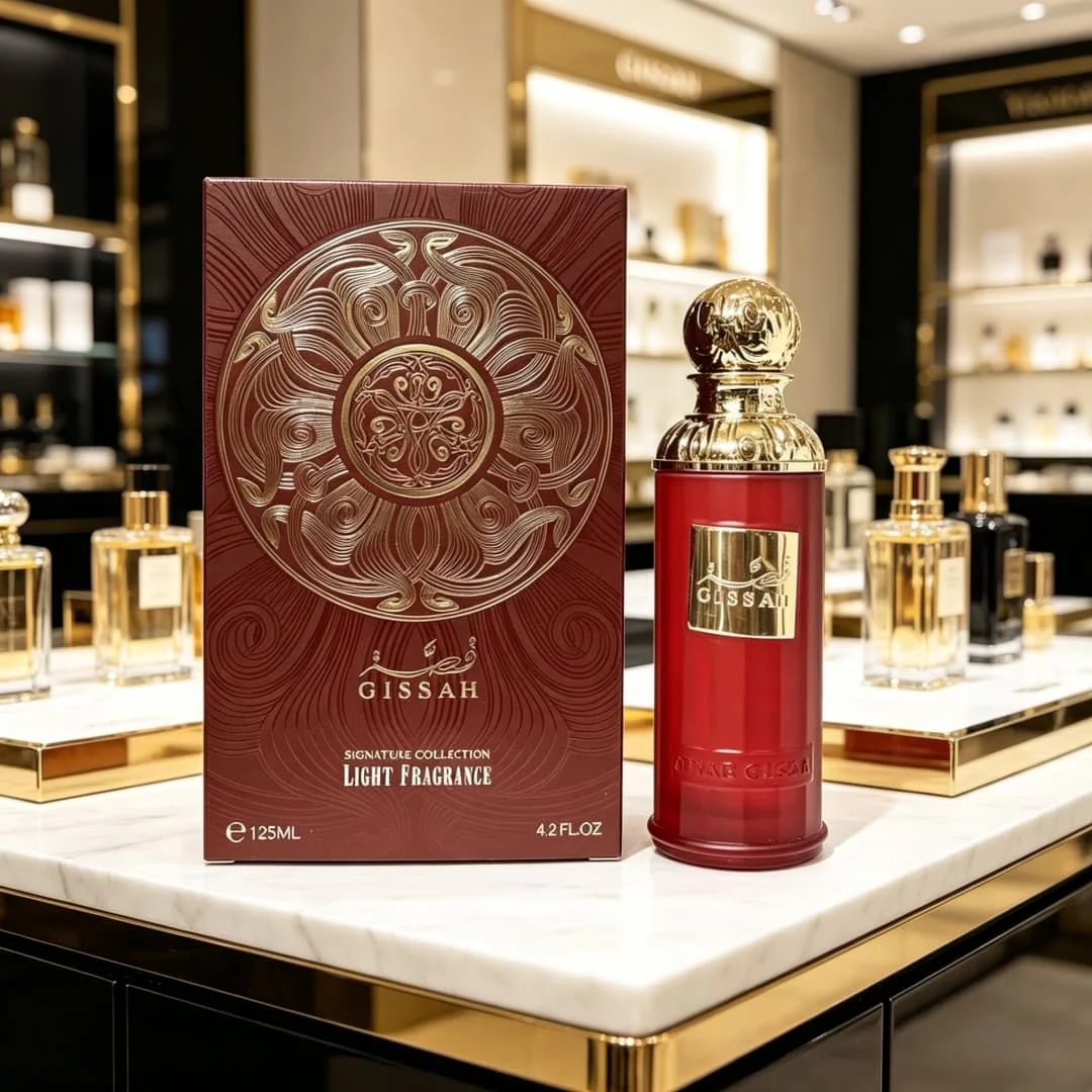 

Gissah classic light red neutral perfume 4.2 oz. 100 ml, fragrant oriental rose tone, full of Middle East aristocratic aura