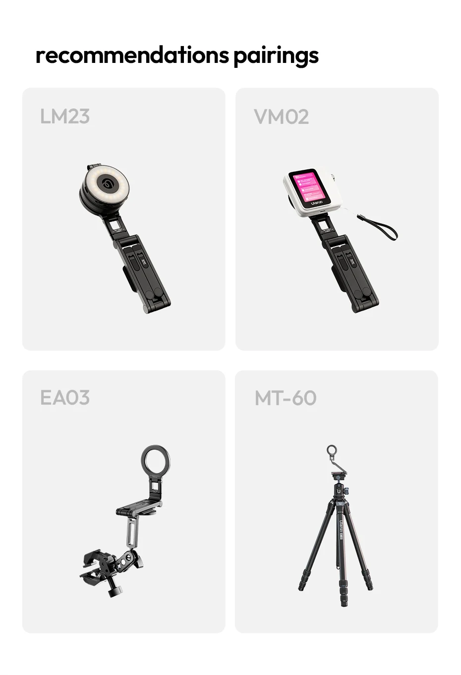 Ulanzi MA67 Overhead-Selfie-Stick mit Griff, magnetischer dreifach faltbarer Handyhalter für iPhone 17, 16, 15, Xiaomi, Huawei, für Vlog-Videos – Detail 12