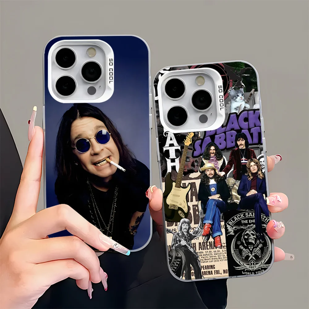 

Black S-Sabbath Rock Band Phone Case For iPhone 16,15,14,13,12,11,Pro,Max,Plus,Mini,XS,SE Anti Fall Gray White Matte Hard Bumper