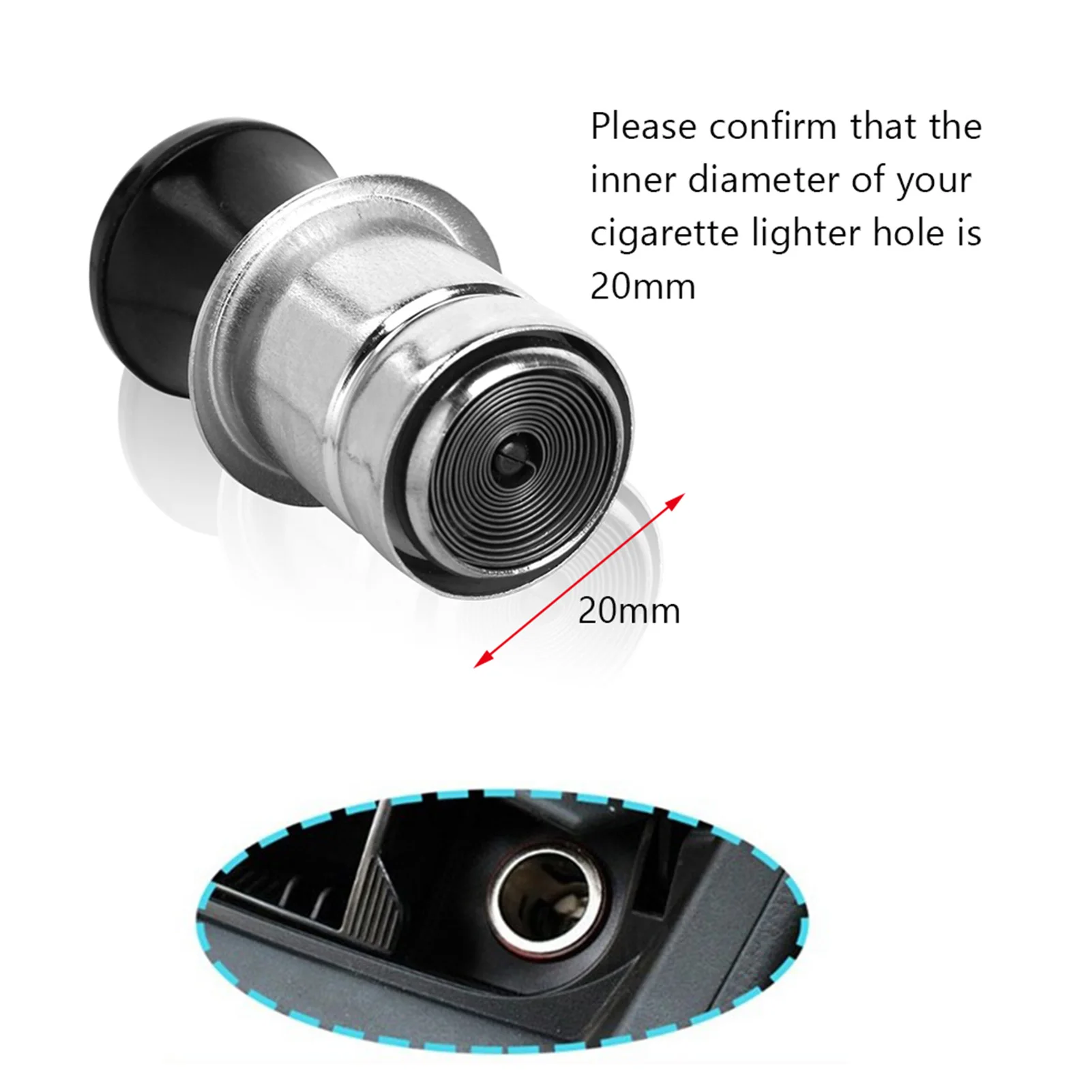 cigarette lighter diameter Car Socket Plug Replacement For 12V 21mm Accessories 1 W x 3.13 H Promotional Translucent Standard Flint Cigarette