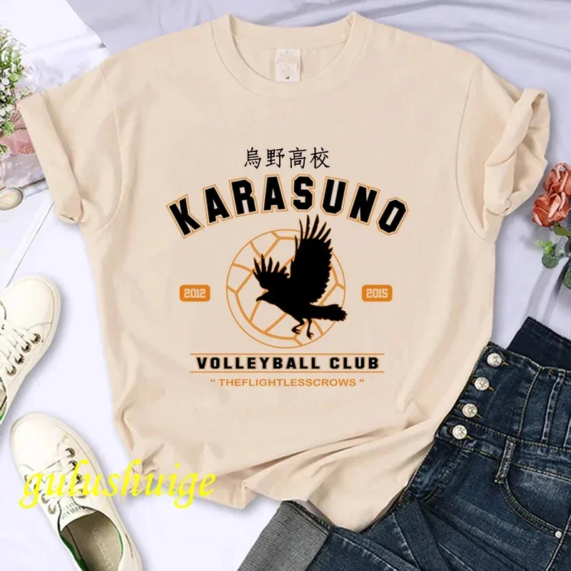 Camiseta de Anime japonés Oya Oya Haikyuu, camisetas para mujer, camiseta de dibujos animados Kuroo, camisetas gráficas Karasuno Kawaii Fly High, camiseta femenina