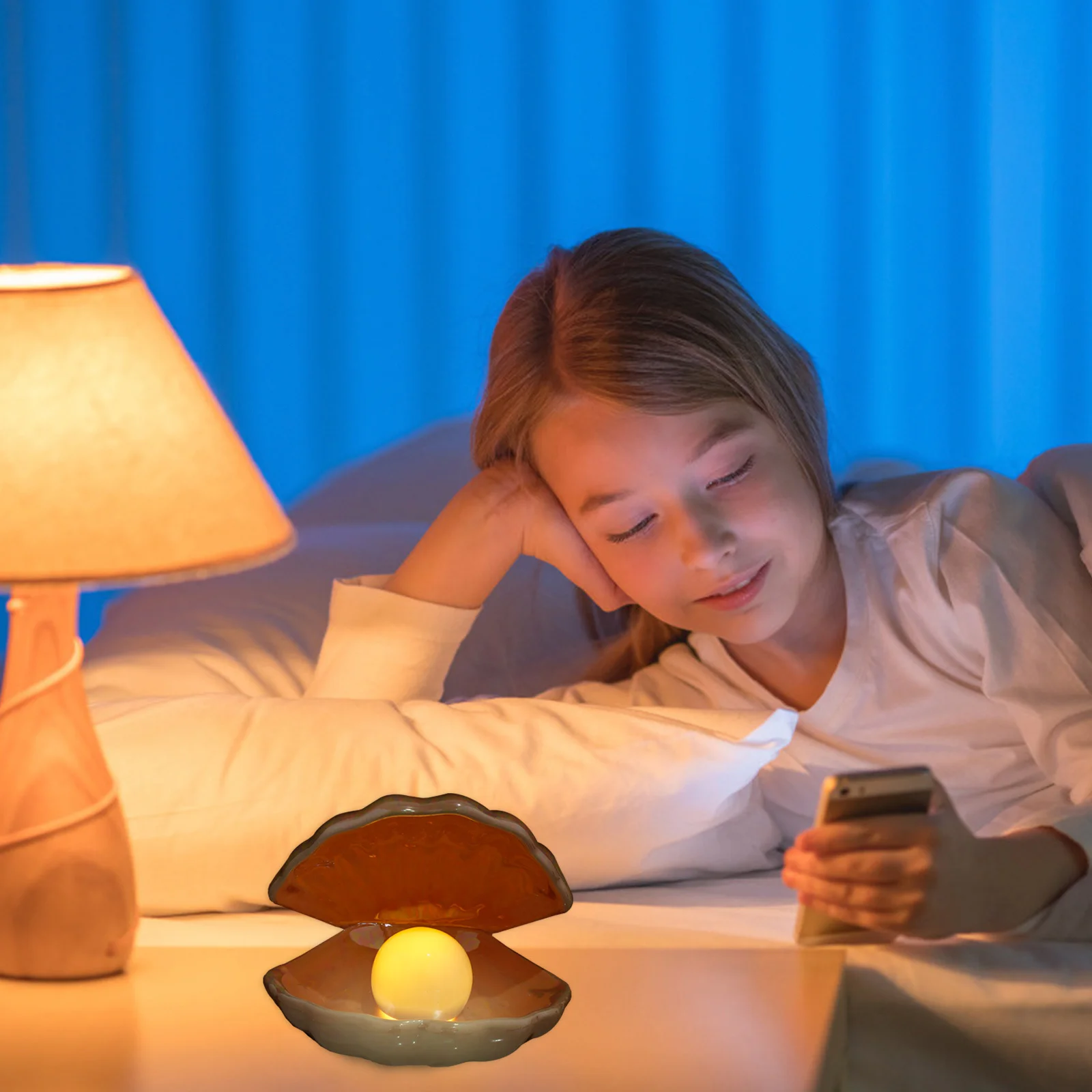 قذيفة ليلة الوردي السيراميك أباجورة ديكور المنزل الجدول زخرفة النمط الأوروبي أباجورة سطح المكتب الديكور