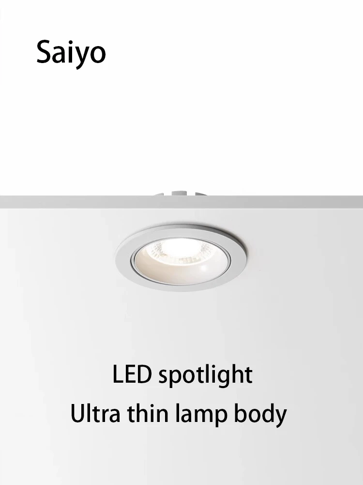 Led Spotlight Ultra Thin Anti Glare Downlight Recessed Round Spot Light Eye Protection Ceiling Lamp For Home Kitchen Bathroom