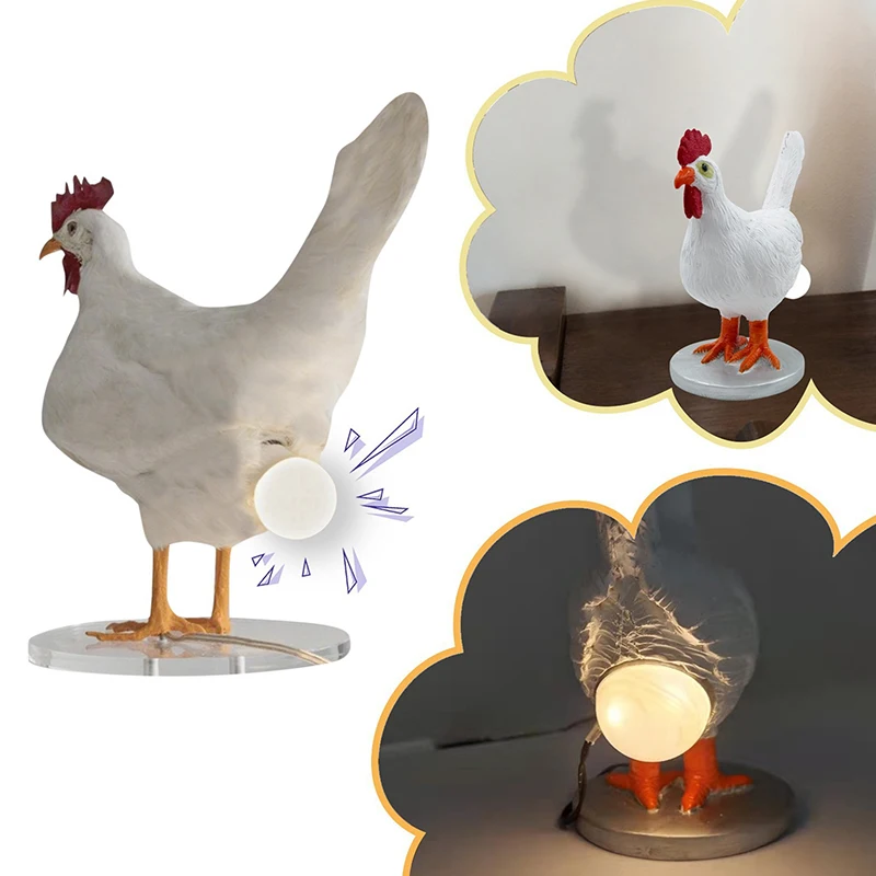 Taxidermia-Peeling Egg Lamp Statue, Lifelike Funny LED Chick, Night Light, Decoração para casa, Quarto