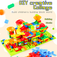 55-672PCS Building Blocks Marble Race Run Blocks Maze Ball Track Toy Funnel Slide Blocks Toys for Kids Christmas Gift Birthday