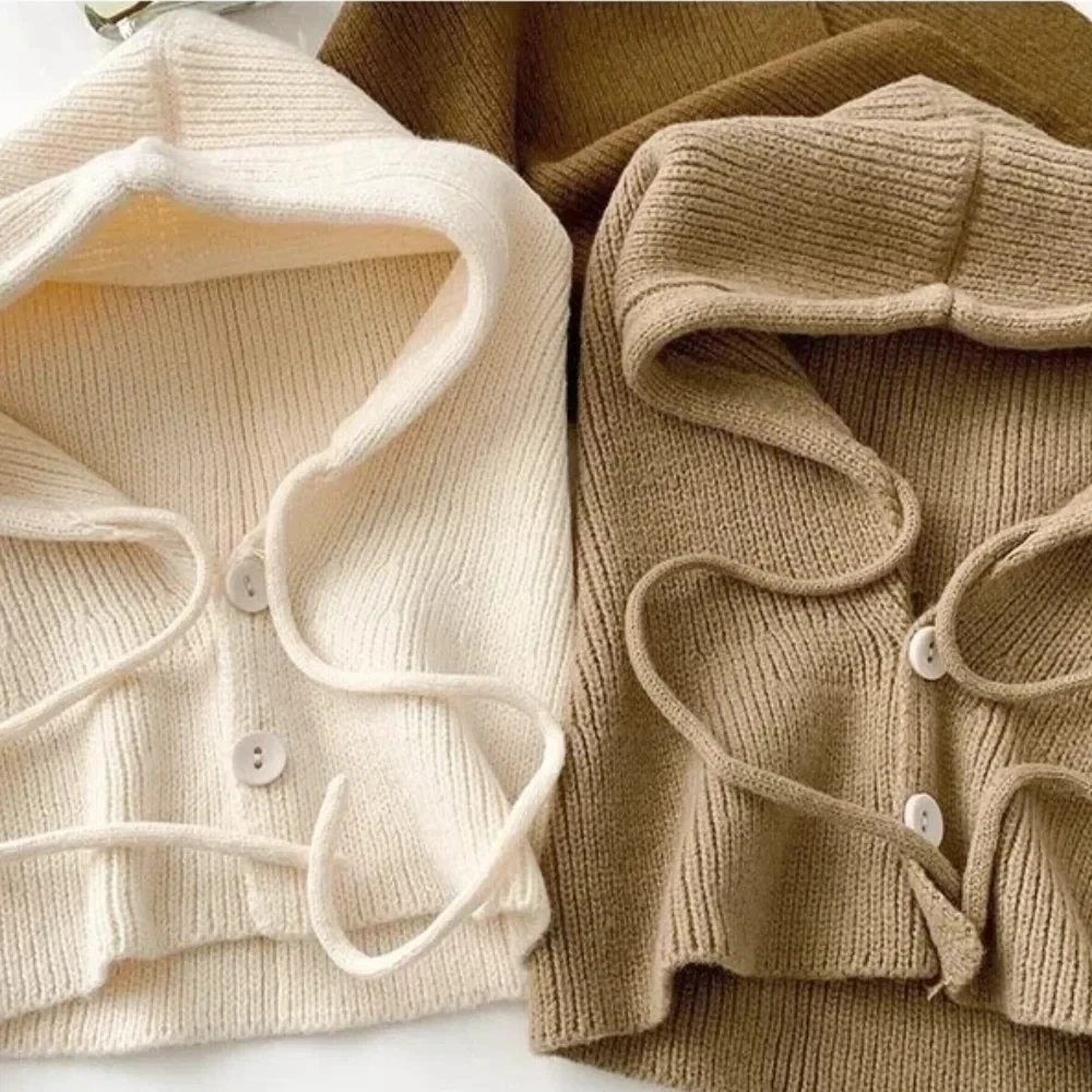 حار بيع جديد أزياء المرأة الشتاء بالاكلافا قبعة مقنعين الرقبة أدفأ يندبروف متماسكة قبعة السفر في الهواء الطلق الشتاء قبعة قبعات #4