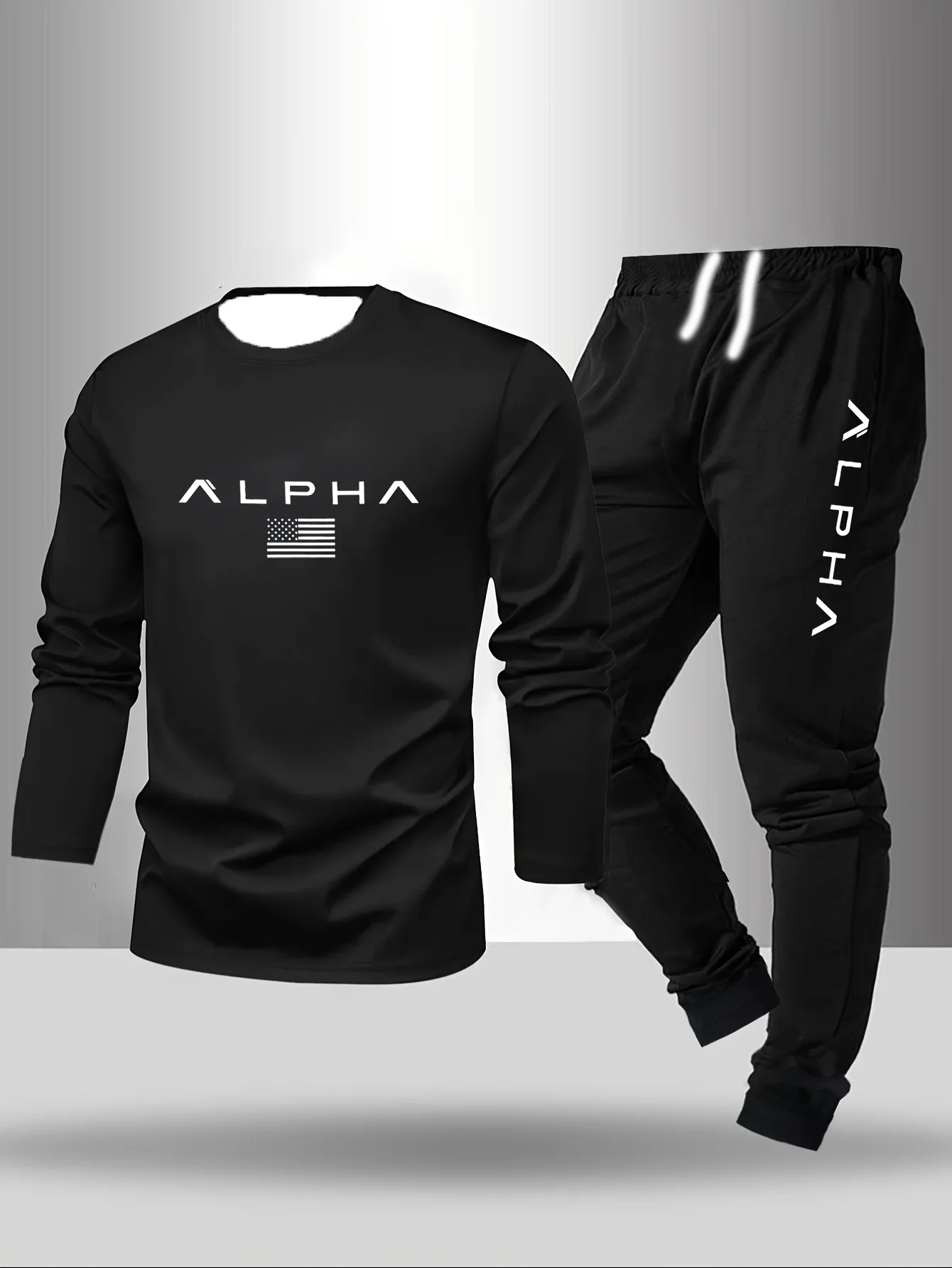 

Winter 2-piece Men's Sleepwear Long Sleeved Pants Fashionable And Trendy Letter Printed Pattern Base Shirt Home Suit Set