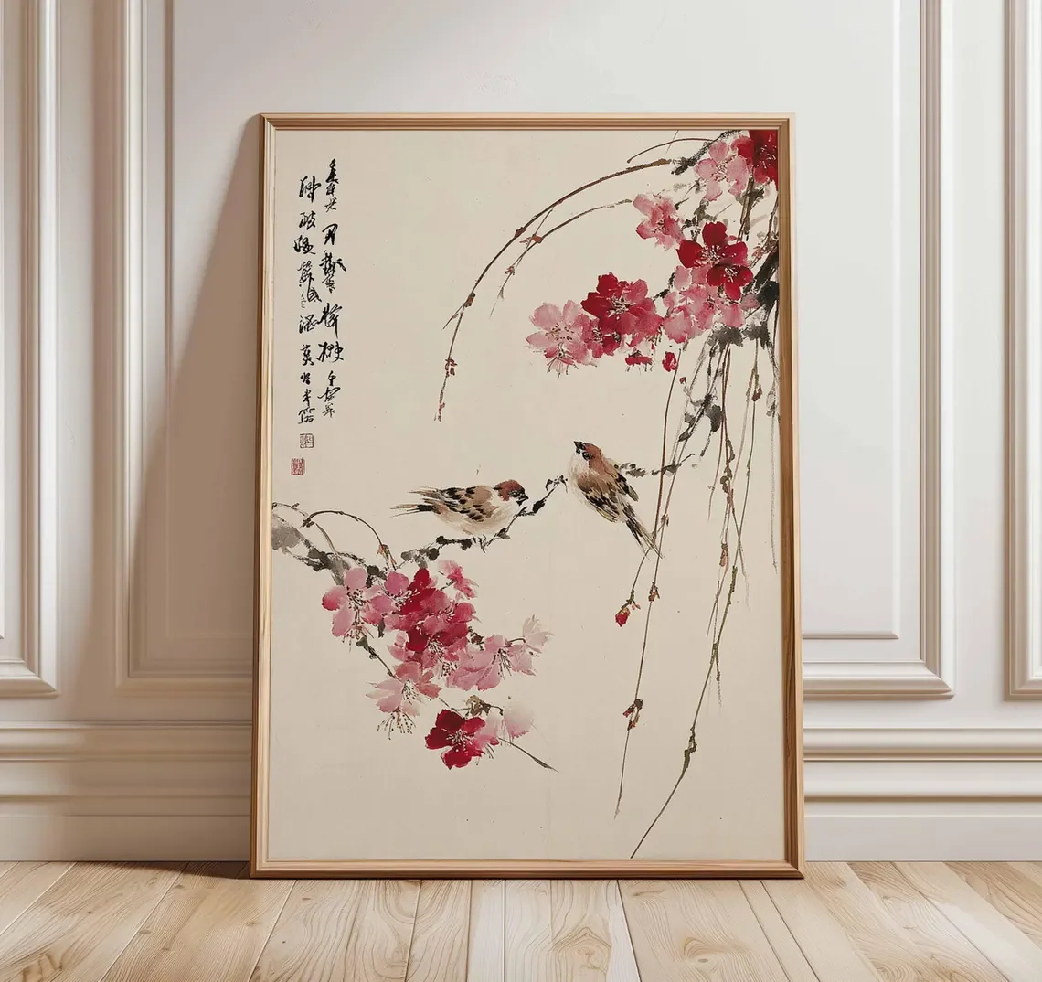 arte-de-parede-com-flores-de-cerejeira-poster-de-passaros-japoneses-impressao-em-estilo-asiatico-arte-natural-oriental-decoracao-zen-para-casa-arte-floral-tradicional