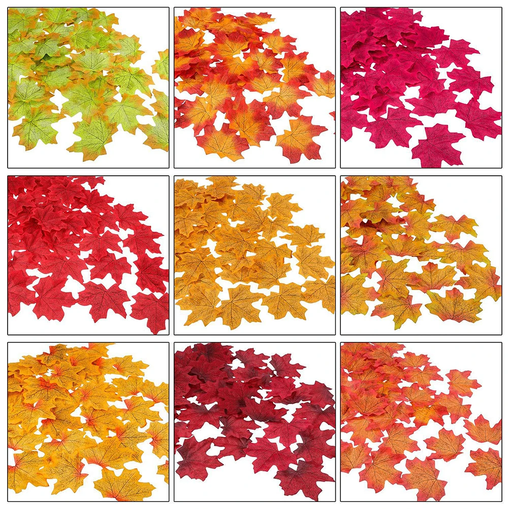 

500Pcs Simulation Maple Leaf Artificial Plant Ornament for Wedding Party Photography Prop Home Garden Autumn Decor
