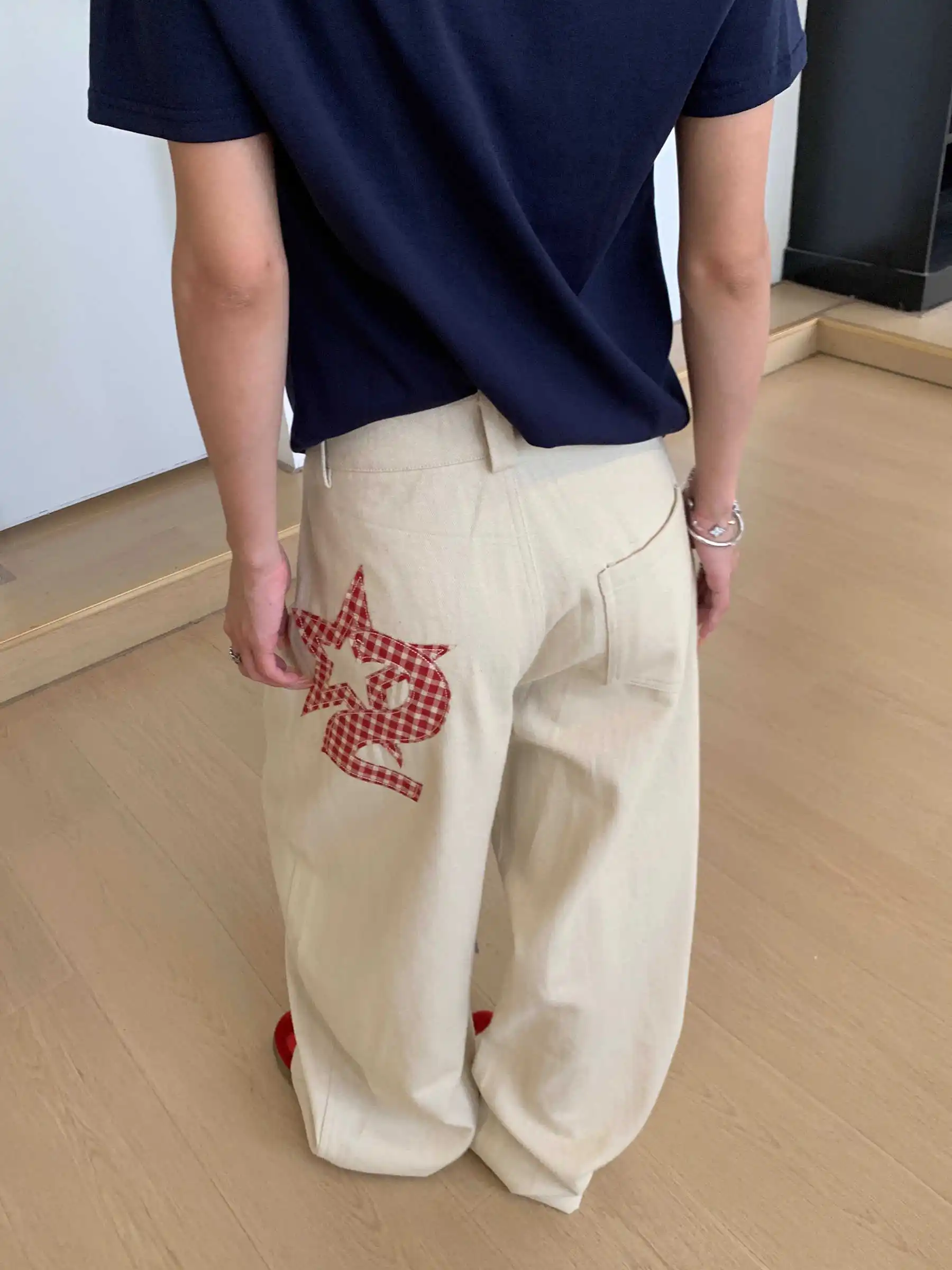 

Women's Apricot Wide Jeans Vintage Harajuku Y2k Baggy Denim Long Pants Japanese 2000s Style Denim Trousers Oversize Clothes New