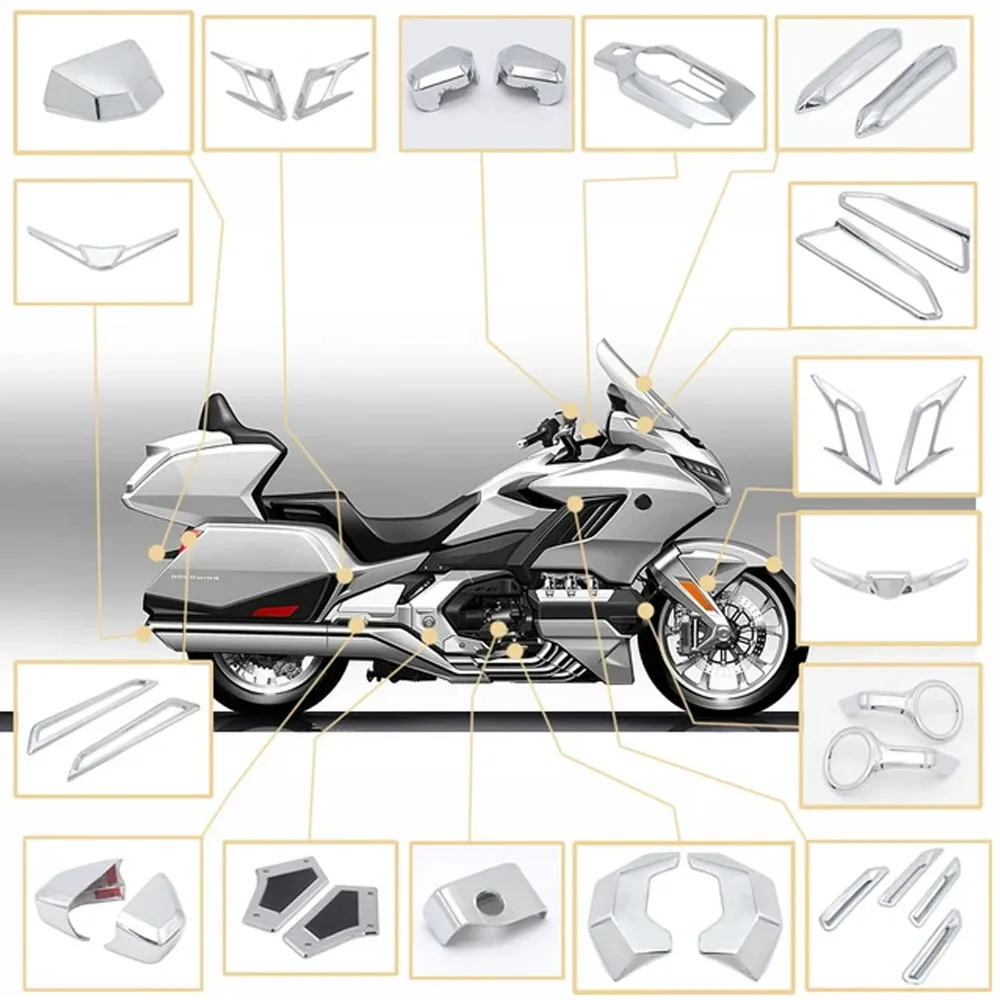 Motorcycle Chrome Decorative Covers GL 1800 F6B 2018-2020  For HONDA Gold Wing 1800 GL1800 Front Rear Chrome Decorative Covers