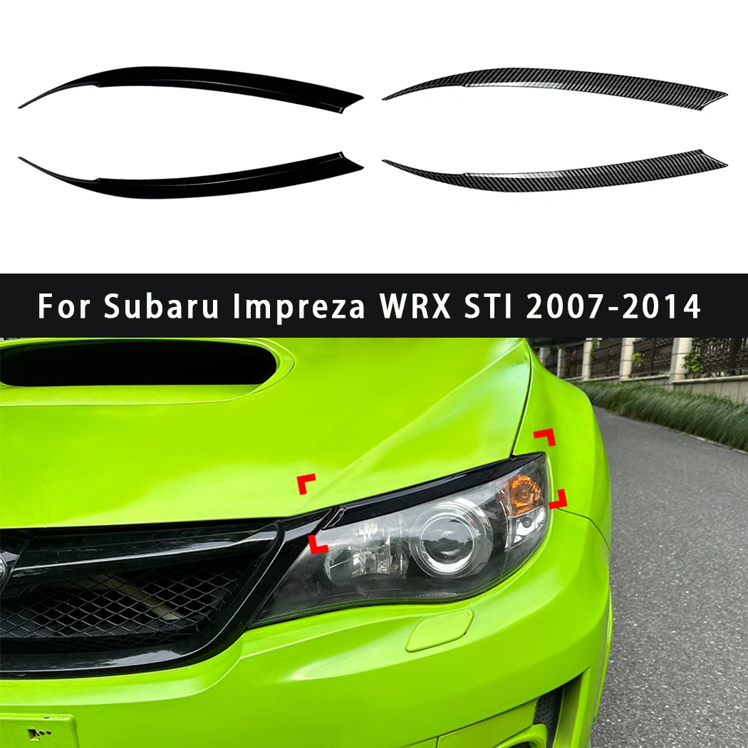 

2Pcs Headlight Cover Eyelid Eyebrow For Subaru Impreza WRX STI 2007-2014 Gloss Black Headlight Eyelids Car Body Kit Accessories