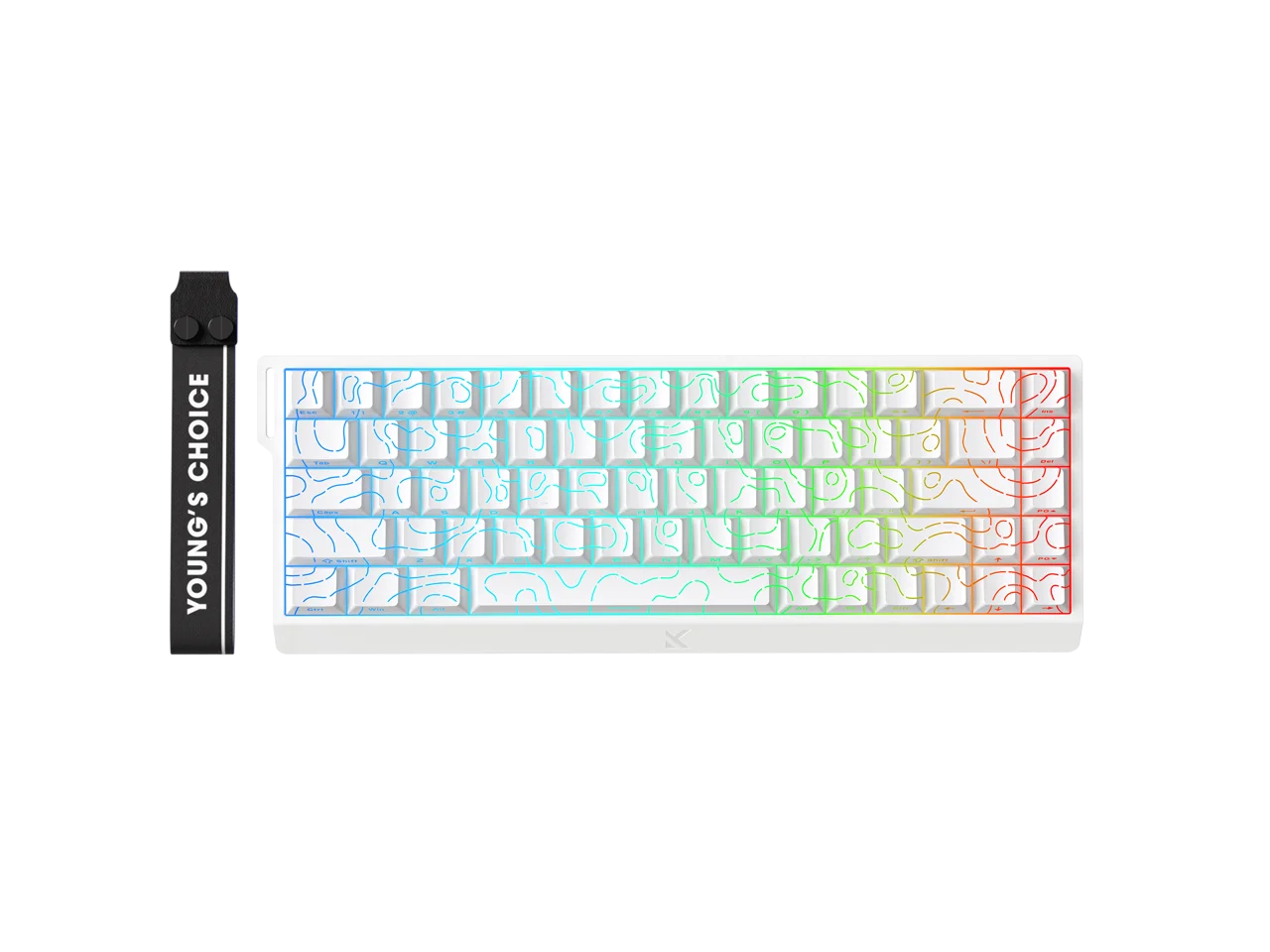 MCHOSE ACE 68 60% Mechanical Gaming Keyboard Wired Rapid Trigger Hall Effect Keyboard Magnetic Switch Hyper-Fast 8000Hz Adjustable Actuation, Hot Swap, RGB PC MAC Laptop (White Topographic/Ice Rhino)