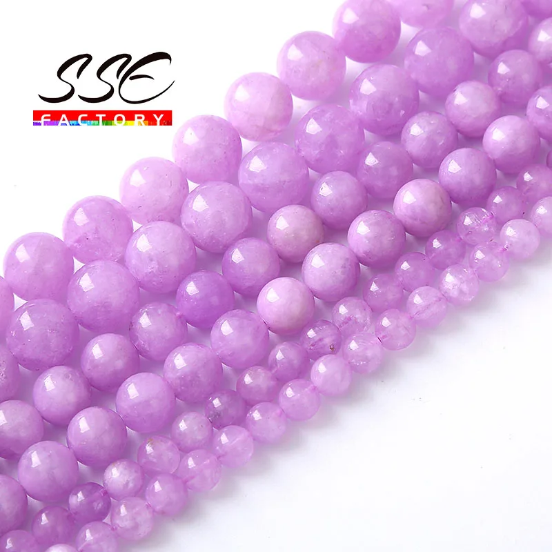 

Natural Lavender Crystal Quartz Amethyst Beads Energy Healing Stone Beads For Jewelry Making DIY Bracelets Necklace 6 8 10mm 15"